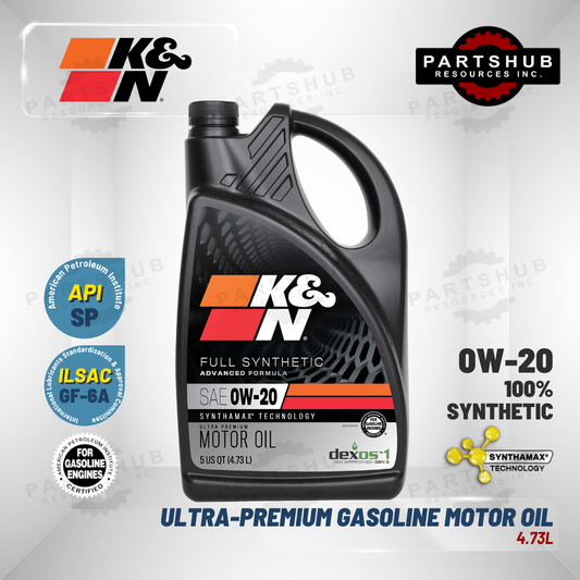 K&N 0W-20 5Q ULTRA PREMIUM SYNTHETIC GASOLINE MOTOR OIL