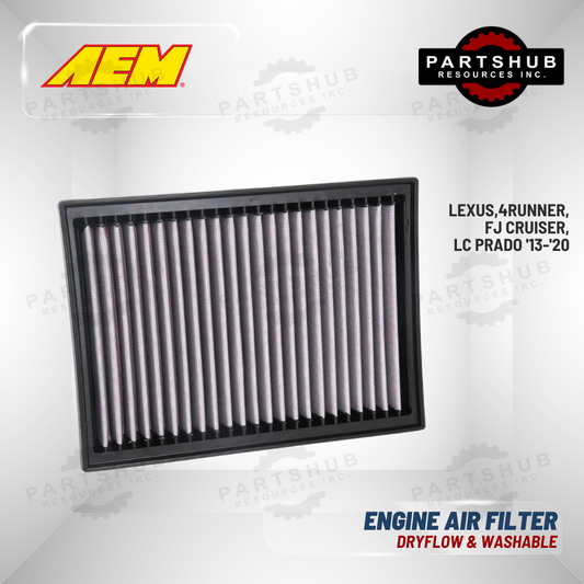 AEM DRYFLOW AIR FILTER (10-16 TOYOTA FJ Cruiser/Land Cruiser/Prado, 10-22 LEXUS GX460)