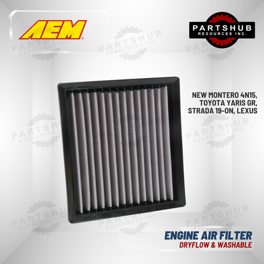 AEM DRYFLOW AIR FILTER (15-ON Montero/Pajero, 19-ON Strada/RAV4 2.5L 21-ON Yaris GR, 12-ON Camry/Avalon 2.5L/3.5L 10-ON RX350/NX350)