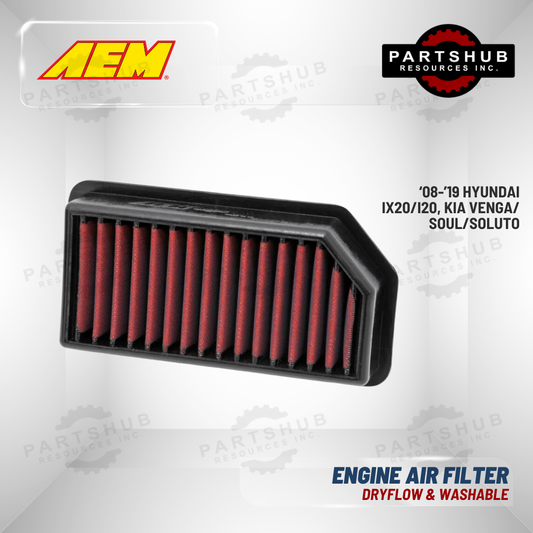 AEM DRYFLOW AIR FILTER (KIA SOUL,HYUNDAI I20/VERNA)