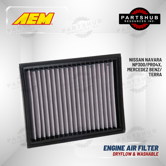 AEM DRYFLOW AIR FILTER (15-ON NISSAN NAVARA,NP300, PRO-4X, TERRA, MERCEDEZ BENZ)