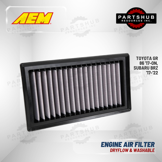AEM DRYFLOW AIR FILTER (SUBARU 17-22 BRZ 2.4L/2.0L, TOYOTA 17-20 2.0L)