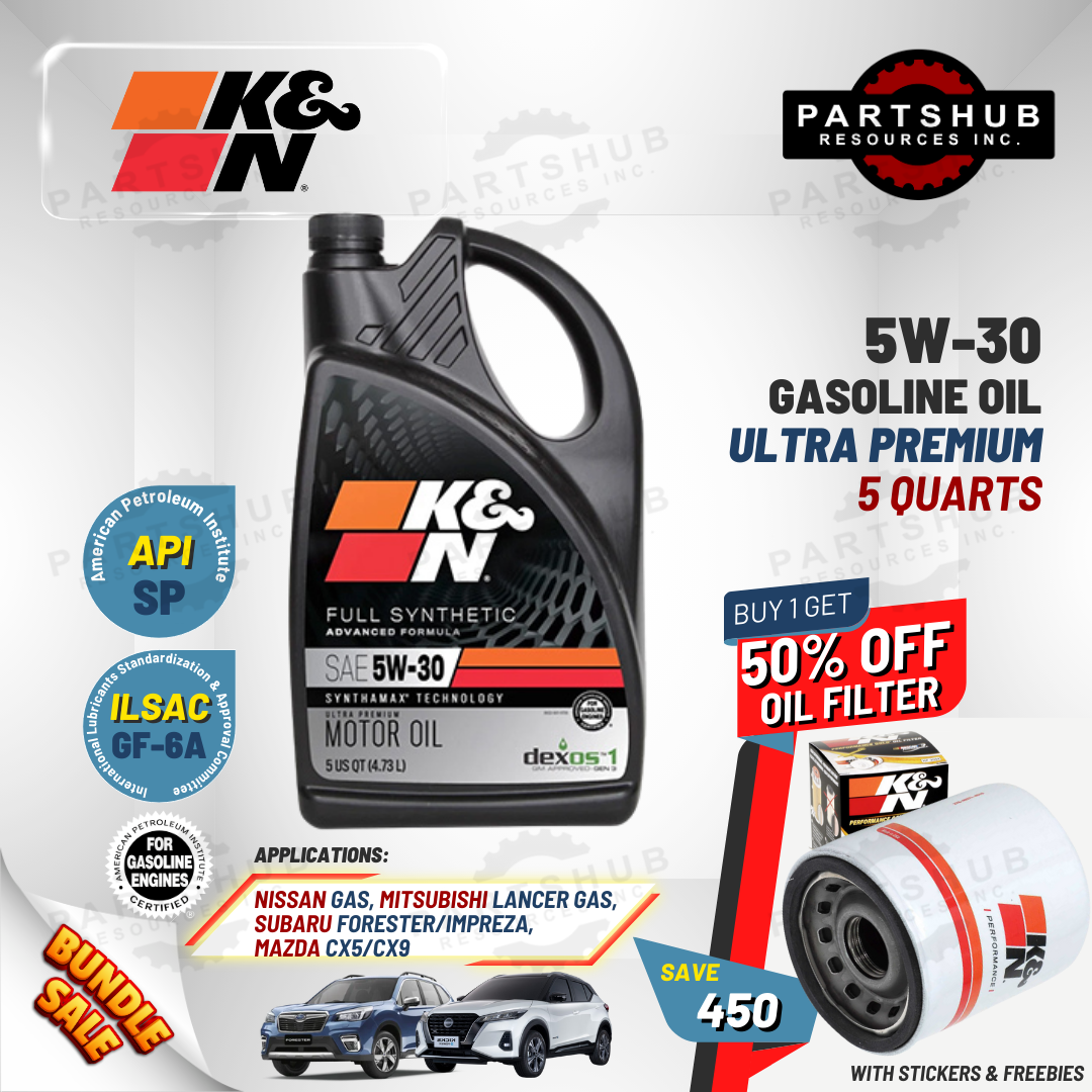 K&N 5 QUARTS+PACKAGES (NISSAN,SUBARU) ULTRA PREMIUM API-SP ILSAC GF-6A GASOLINE OIL