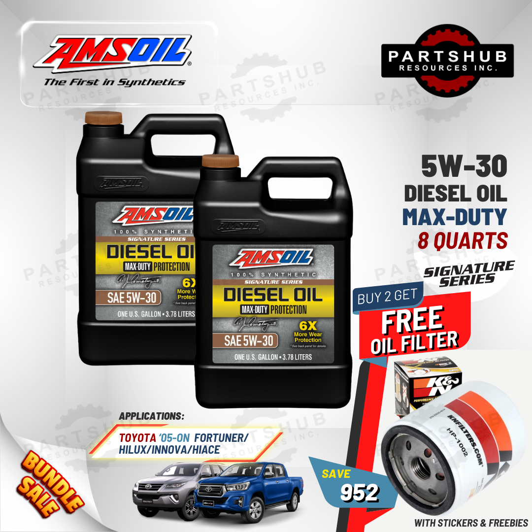 AMSOIL 5W-30+PACKAGES (HILUX/FORTUNER/INNOVA/HIACE) 6X MAX-DUTY SIGNATURE SERIES DIESEL OIL