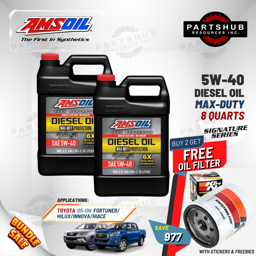 AMSOIL 5W-40+PACKAGES (HILUX/FORTUNER/INNOVA/HIACE) 6X MAX-DUTY SIGNATURE SERIES DIESEL OIL
