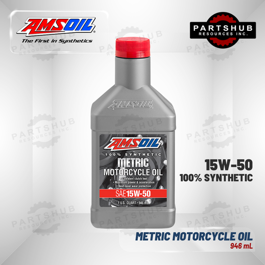 AMSOIL 15W-50 METRIC SYNTHETIC MOTORCYCLE OIL 946mL