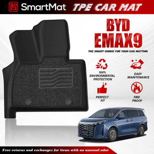 SmartMat Dual Layer Car Mat 3 rows van for BYD eMAX 9 2025 up to latest