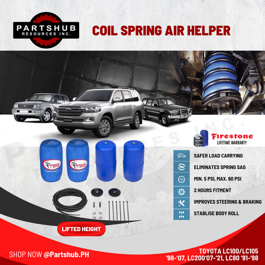 AIRBAG MAN AIR SUSPENSION (TOYOTA LC100 & 105, LC80, LC200 β07-β21 LIFTED HEIGHT) COIL SPRING HELPER KITS