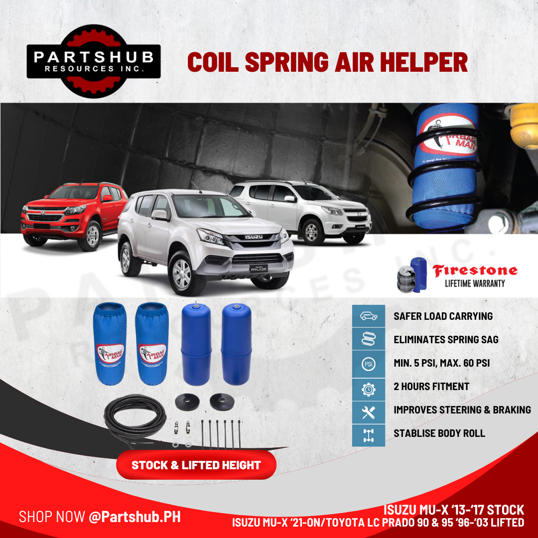 AIRBAG MAN AIR SUSPENSION (TOYOTA LC90 & 95 Prado ‘96-’03 LIFTED/ISUZU MUX ‘13-’21 STOCK HEIGHT) COIL SPRING HELPER KITS