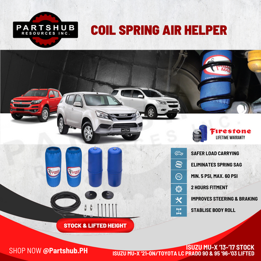 AIRBAG MAN AIR SUSPENSION (TOYOTA LC90 & 95 Prado β96-β03 LIFTED/ISUZU MUX β13-β21 STOCK HEIGHT) COIL SPRING HELPER KITS