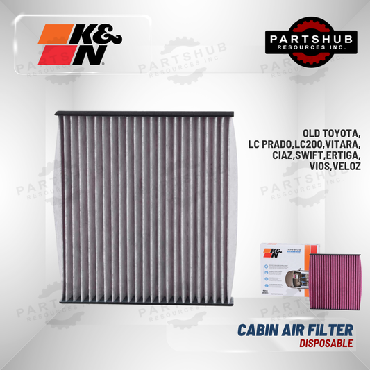 K&N DISPOSABLE CABIN AIR FILTER (OLD TOYOTA, LC PRADO,LC200,VITARA, CIAZ,SWIFT,ERTIGA, VIOS,VELOZ)