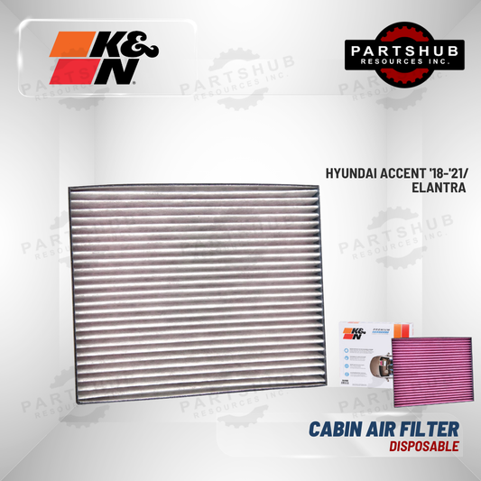 K&N DISPOSABLE CABIN AIR FILTER (HYUNDAI ACCENT '18-'21/ELANTRA)