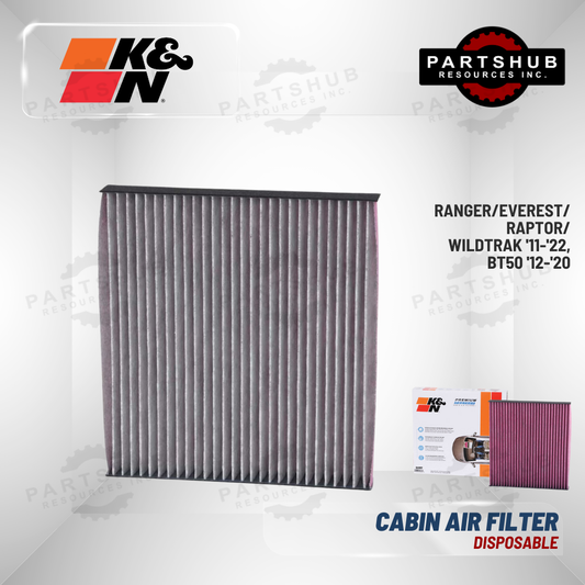 K&N DISPOSABLE CABIN AIR FILTER (RANGER/EVEREST/RAPTOR/WILDTRAK '11-'22,BT50 '12-'20)