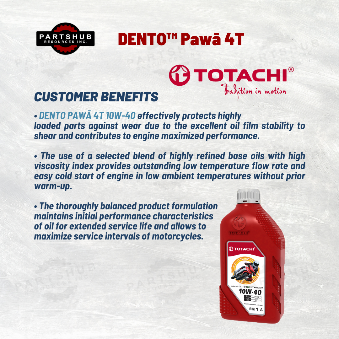 TOTACHI 10W-40 DENTO™ Pawa 4T 4-STROKE MOTORCYCLE OIL 1L