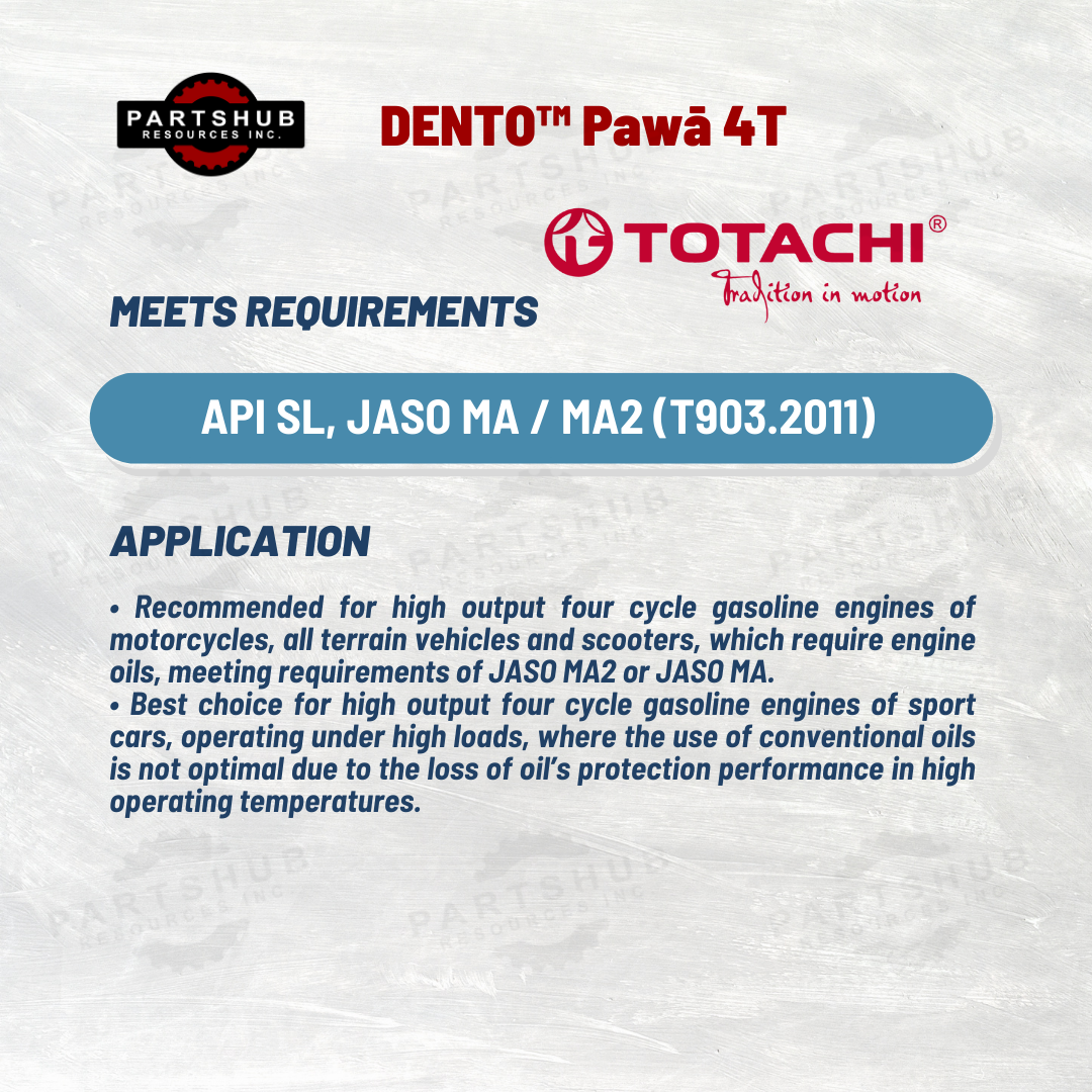 TOTACHI 10W-40 DENTO™ Pawa 4T 4-STROKE MOTORCYCLE OIL 1L