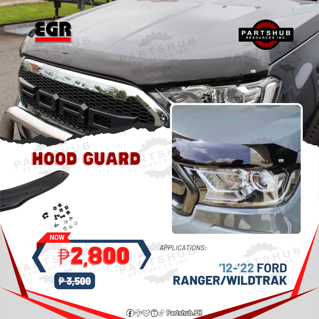 EGR HOOD GUARD (FORD RANGER/WILDTRAK '12-'22) SMOKE TYPE