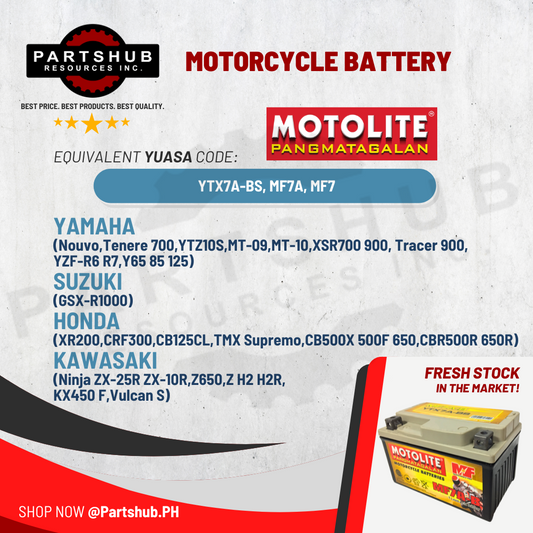MOTOLITE MOTORCYCLE BATTERY MAINTENANCE-FREE MF7A-B (YTX7A-BS, MF7A, MF7) MOTOLITE MOTORCYCLE BATTERY MAINTENANCE-FREE MF7A-B (YTX7A-BS, MF7A, MF7)