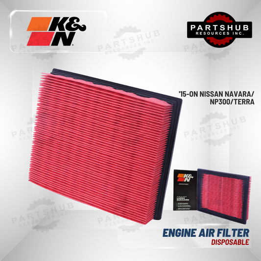K&N DISPOSABLE AIR FILTER ('15-ON NISSAN Navara/NP300/Pro-4X/Terra)