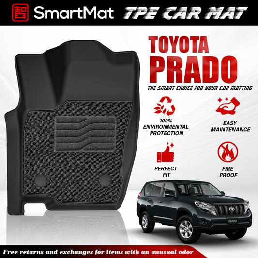 SmartMat Dual Layer Car Mat 3 Rows for Toyota Land Cruiser Prado LC250 2025 up to latest