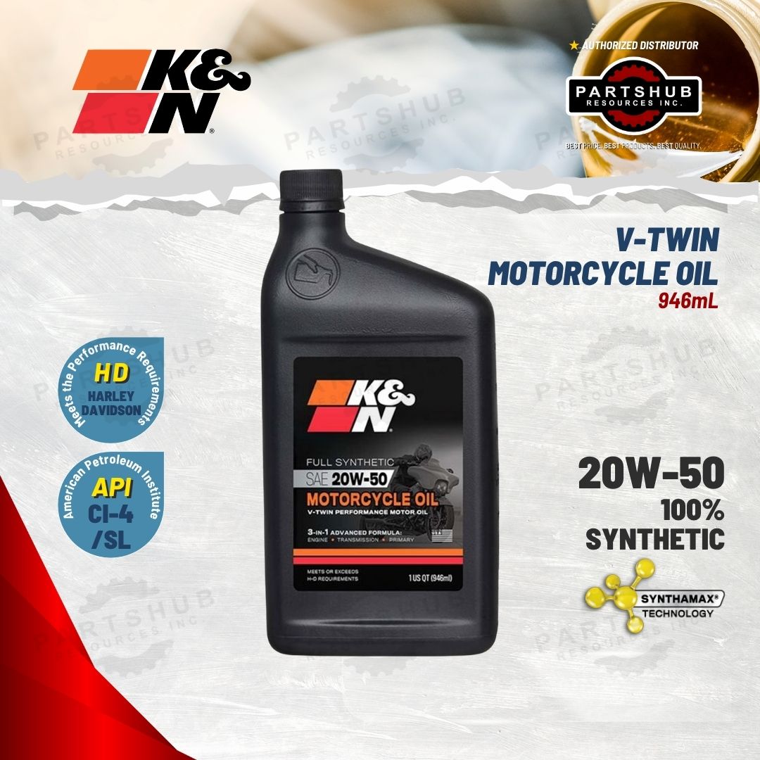 K&N 20W-50 V-TWIN SYNTHETIC MOTORCYCLE OIL 946mL