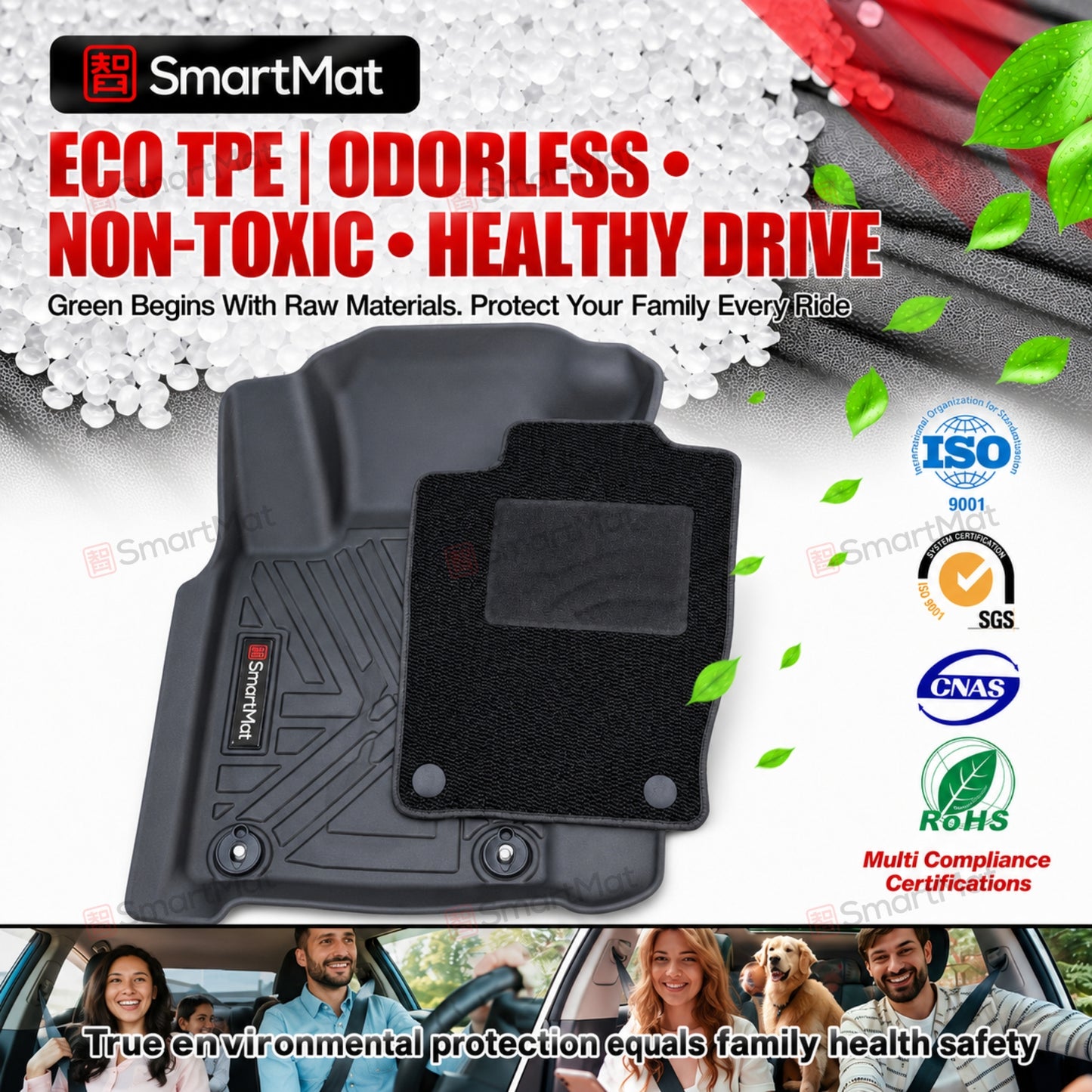 SmartMat Dual Layer Car Mat 1 row for Toyota TAMARAW 2024 up to latest