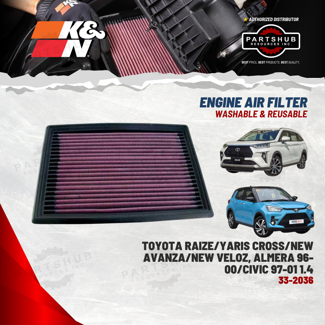 K&N AIR FILTER (TOYOTA RAIZE/YARIS CROSS/NEW AVANZA/NEW VELOZ)