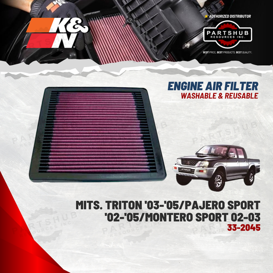 K&N AIR FILTER (1989-2011 Mitsubishi Triton/Montero/Pajero/Delica, Great Wall X240)