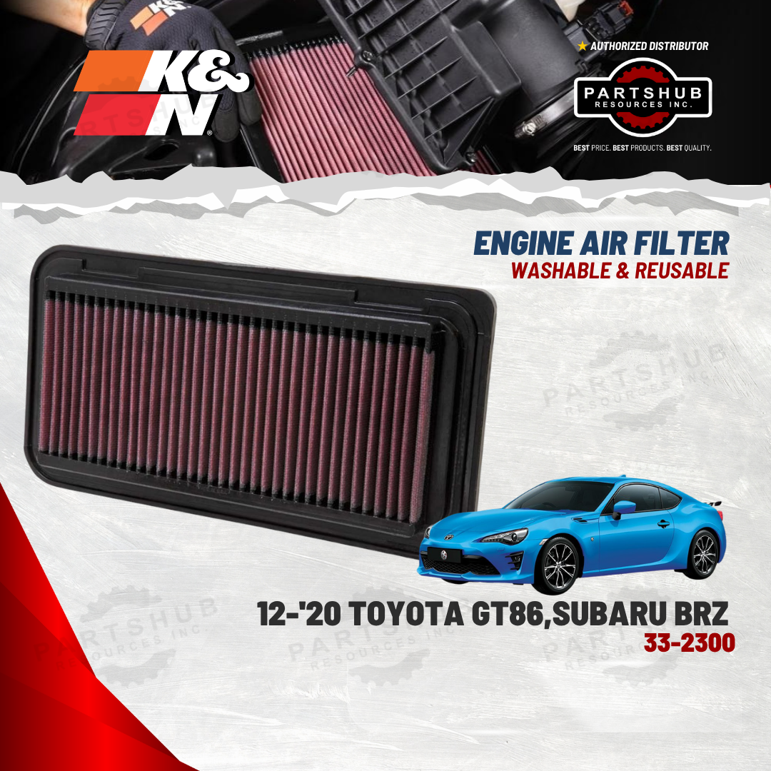 K&N AIR FILTER ('12-'20 TOYOTA GT86,SUBARU BRZ)