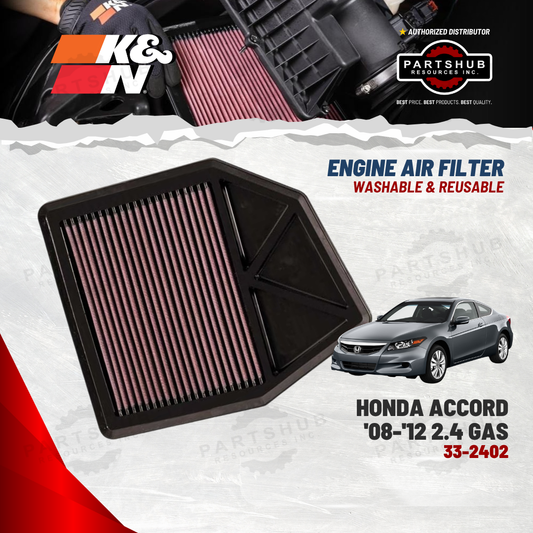 K&N AIR FILTER (HONDA ACCORD '08-'12 2.4 GAS)