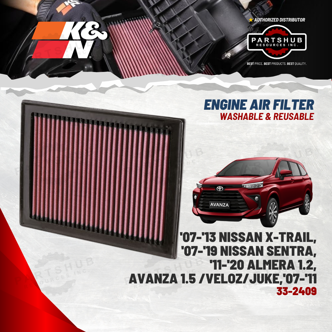 K&N AIR FILTER ('07-'19 NISSAN SENTRA/X-TRAIL, '11-'20 NISSAN ALMERA)