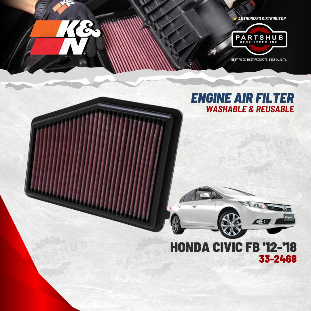 K&N AIR FILTER (2012-2018 Honda Civic, Tourer, IX, Acura ILX, 1.8L/2L, L4 Gas)