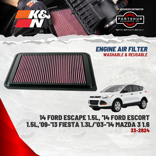 K&N AIR FILTER (‘03-’15 MAZDA Changan/Axela/Demio, ‘09-‘14 FORD Escape/Escort)