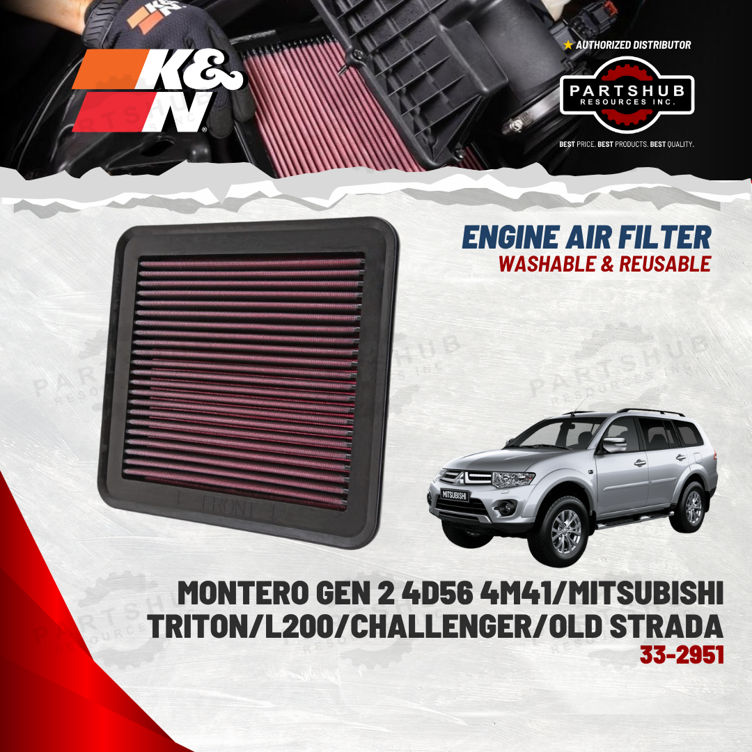K&N AIR FILTER ('06-'17 MITSUBISHI 4D56 engine L200/Strada/Triton/'09-'13 Challenger)