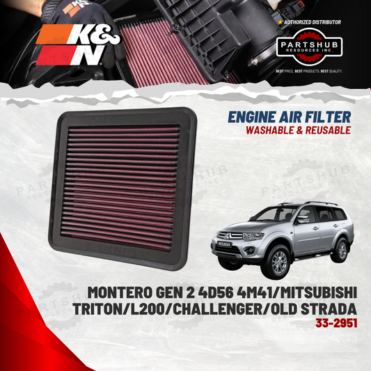 K&N AIR FILTER ('06-'17 MITSUBISHI 4D56 engine L200/Strada/Triton/'09-'13 Challenger)