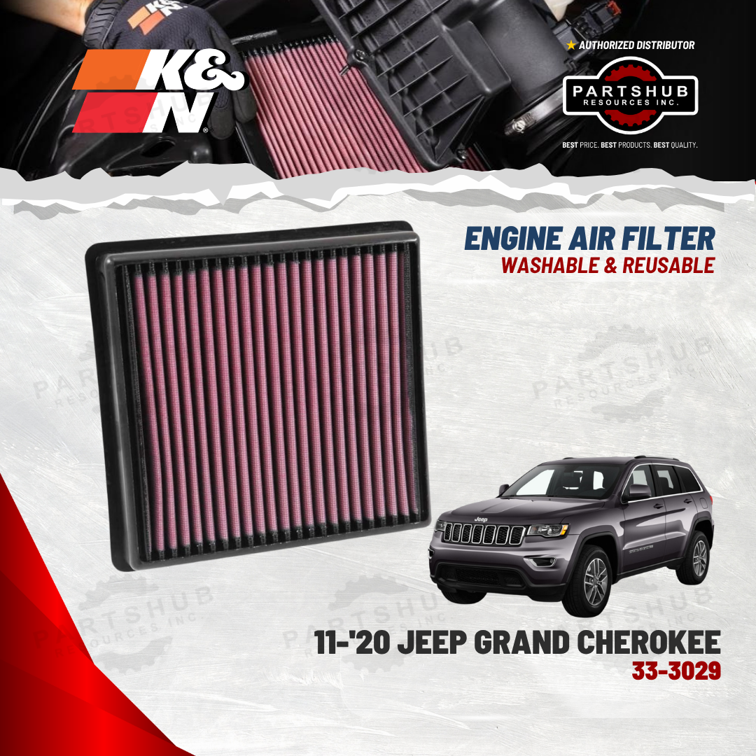 K&N AIR FILTER (‘11-‘20 JEEP Grand Cherokee, ‘06-‘10 CHRYSLER 300C 3.0L)