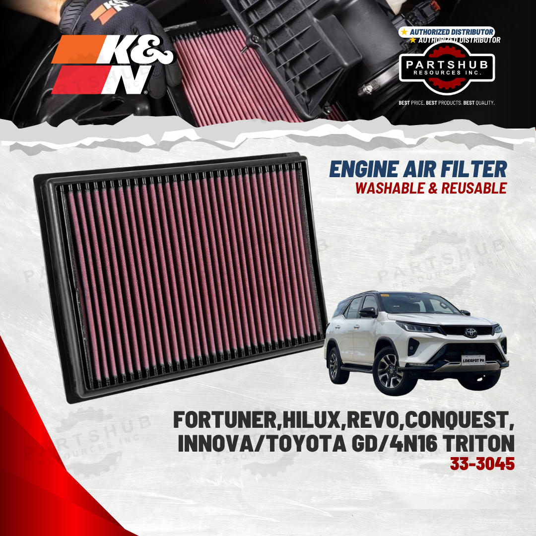 K&N AIR FILTER ('15-ON TOYOTA Fortuner/Hilux Revo/Innova/4N16 Triton)