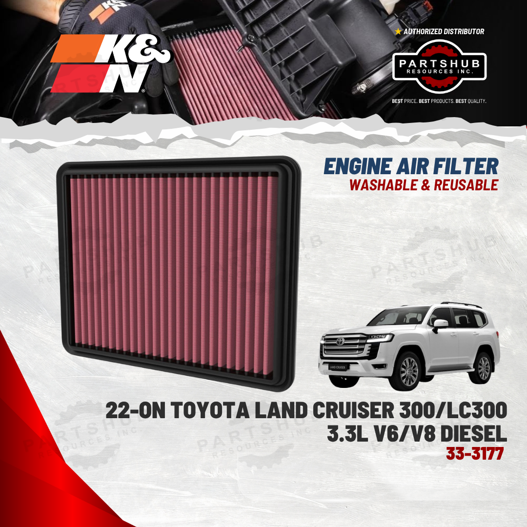 K&N AIR FILTER (22-ON Toyota Land Cruiser 300 3.5L/4.0L V6/V8 Diesel)