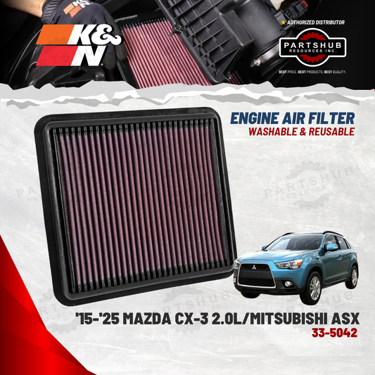 K&N AIR FILTER (MAZDA '15-'21 CX-3 2.0L L4 Gas)