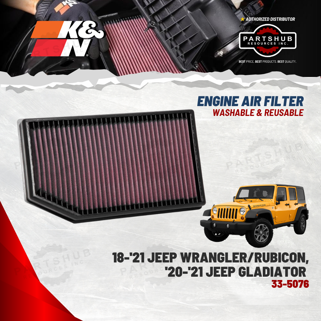 K&N AIR FILTER ('18-ON JEEP WRANGLER/RUBICON/GLADIATOR)