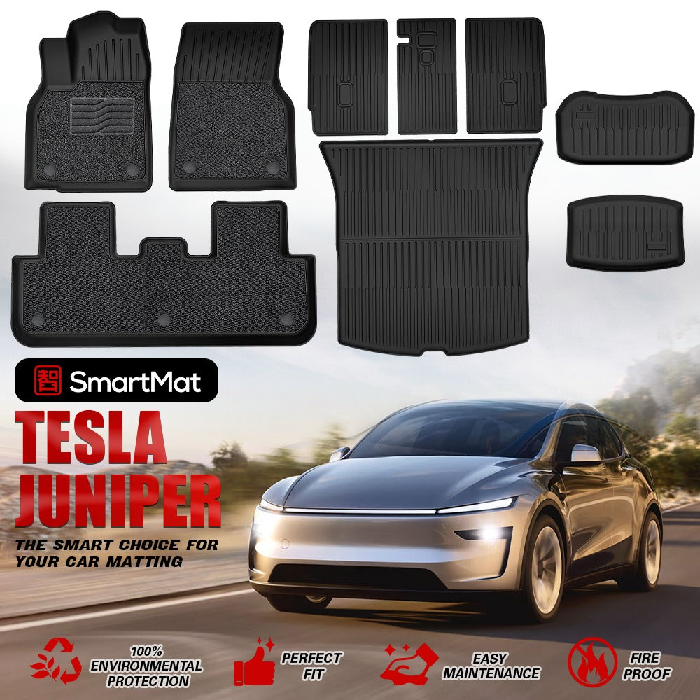 SmartMat Dual Layer Car Mat 2 Rows for Tesla Model Y Juniper up to latest