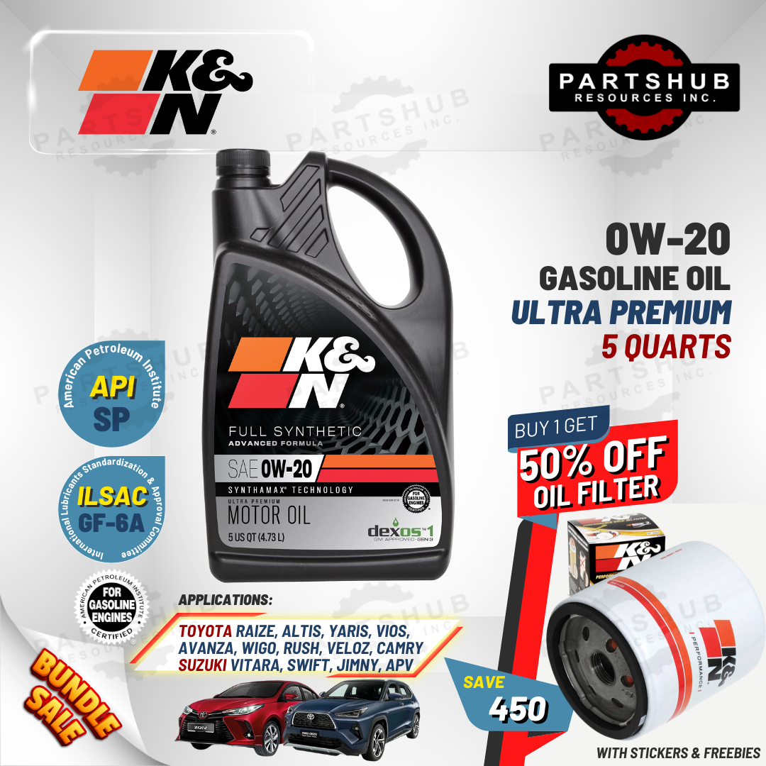 K&N 5 QUARTS+PACKAGES (TOYOTA,SUZUKI) ULTRA PREMIUM API-SP ILSAC GF-6A GASOLINE OIL