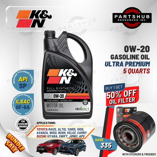 K&N 5 QUARTS+PACKAGES (TOYOTA,SUZUKI) ULTRA PREMIUM API-SP ILSAC GF-6A GASOLINE OIL