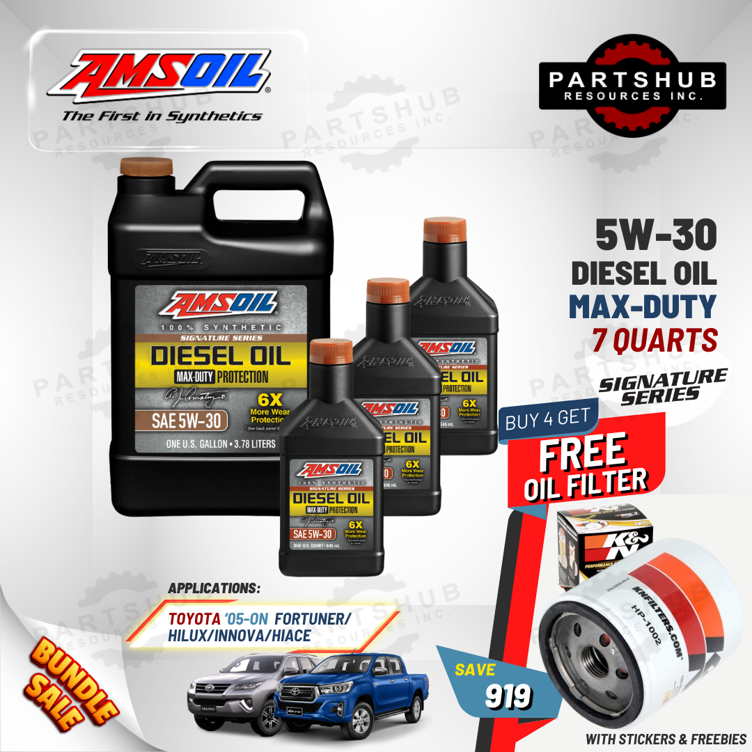 AMSOIL 5W-30+PACKAGES (HILUX/FORTUNER/INNOVA/HIACE) 6X MAX-DUTY SIGNATURE SERIES DIESEL OIL