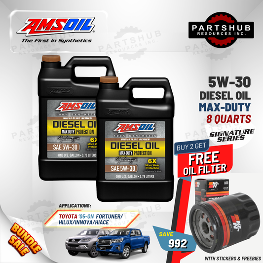 AMSOIL 5W-30+PACKAGES (HILUX/FORTUNER/INNOVA/HIACE) 6X MAX-DUTY SIGNATURE SERIES DIESEL OIL