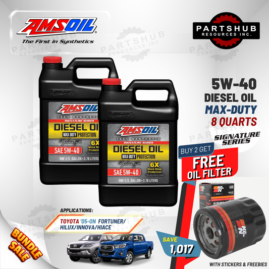 AMSOIL 5W-40+PACKAGES (HILUX/FORTUNER/INNOVA/HIACE) 6X MAX-DUTY SIGNATURE SERIES DIESEL OIL