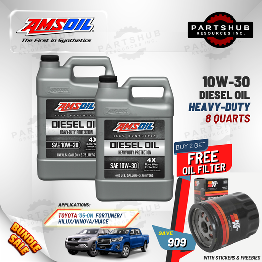 AMSOIL 10W-30+PACKAGES (HILUX/FORTUNER/INNOVA/HIACE) 4X HEAVY-DUTY DIESEL OIL