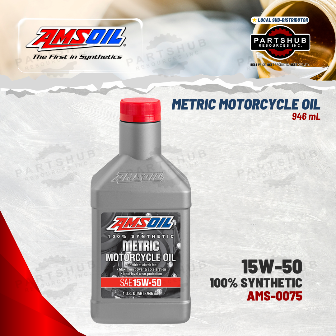 AMSOIL 15W-50 METRIC SYNTHETIC MOTORCYCLE OIL 946mL