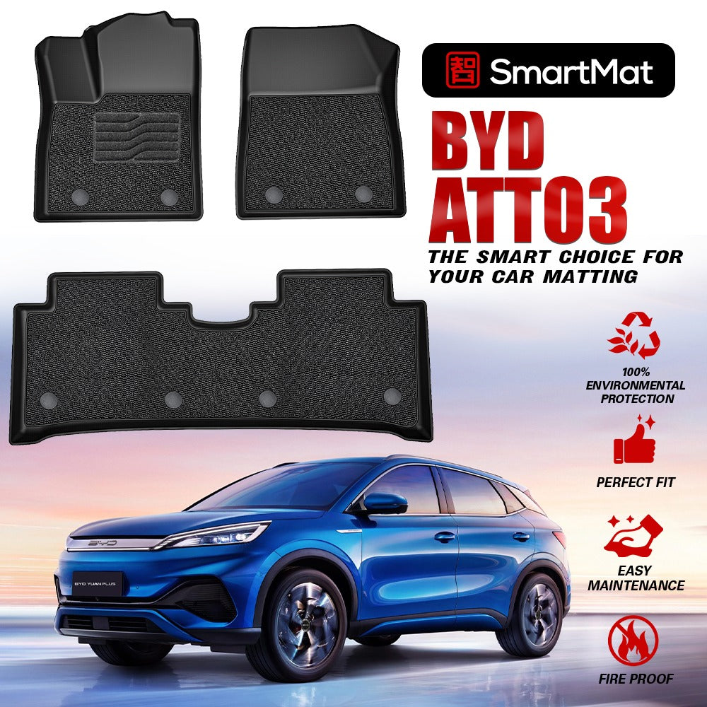 SmartMat Dual Layer Car Mat 2 Rows for BYD Atto 3 2023 up to latest