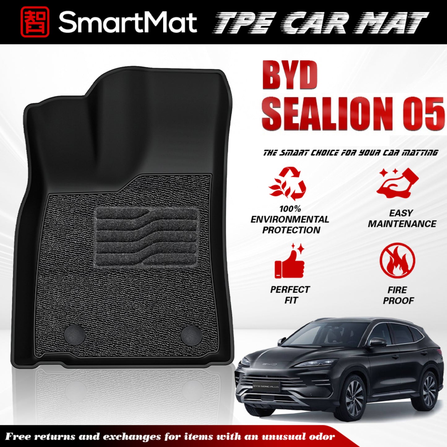 SmartMat Dual Layer Car Mat 2 Rows for BYD Sealion 5 Song Pro 2023 up to latest