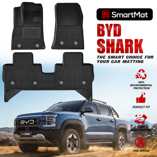 SmartMat Dual Layer Car Mat 2 Rows for BYD Shark 6 2025 up to latest